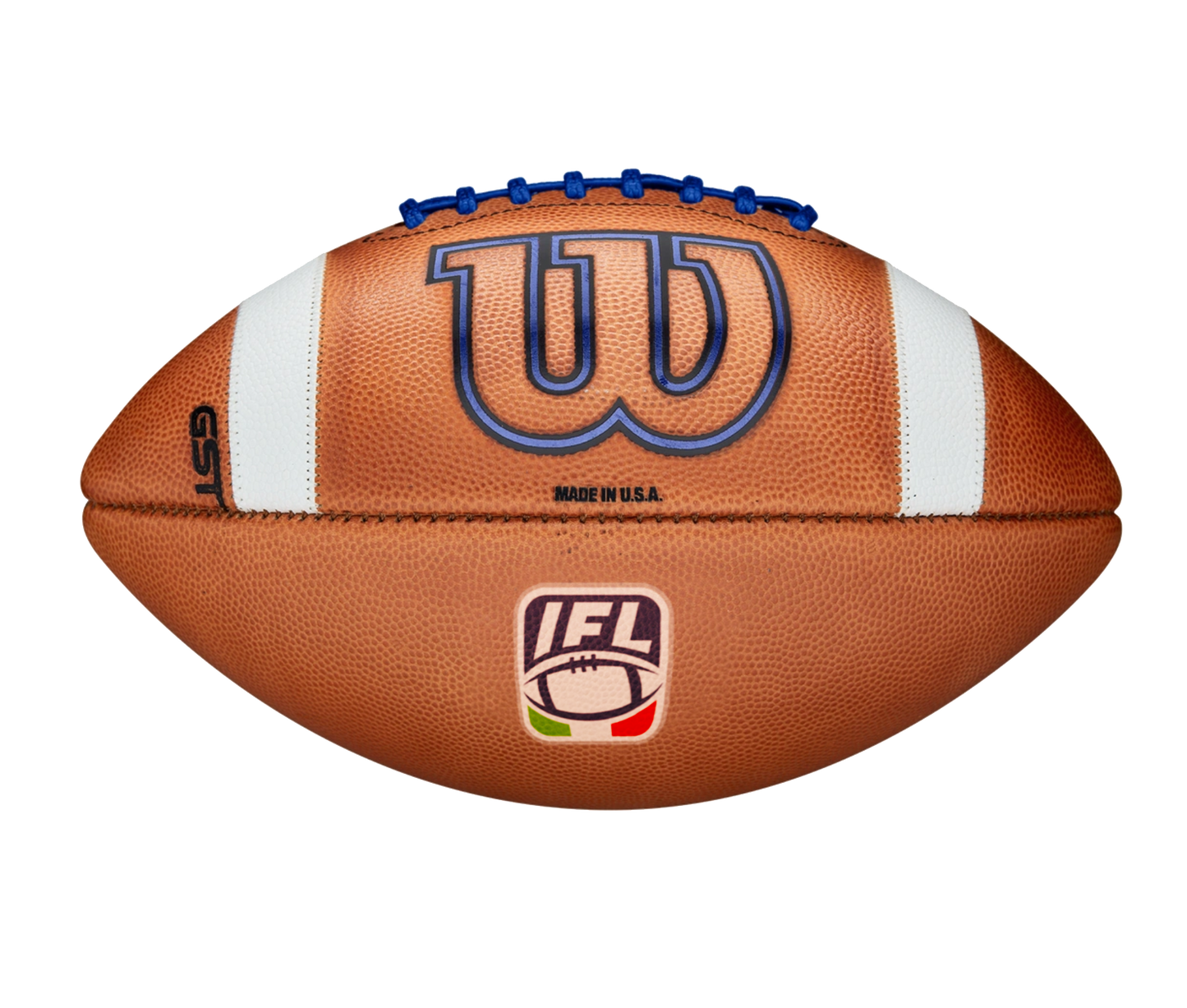 Wilson GST Official Prestige IFL Pallone Football Americano Pelle Naturale Blu